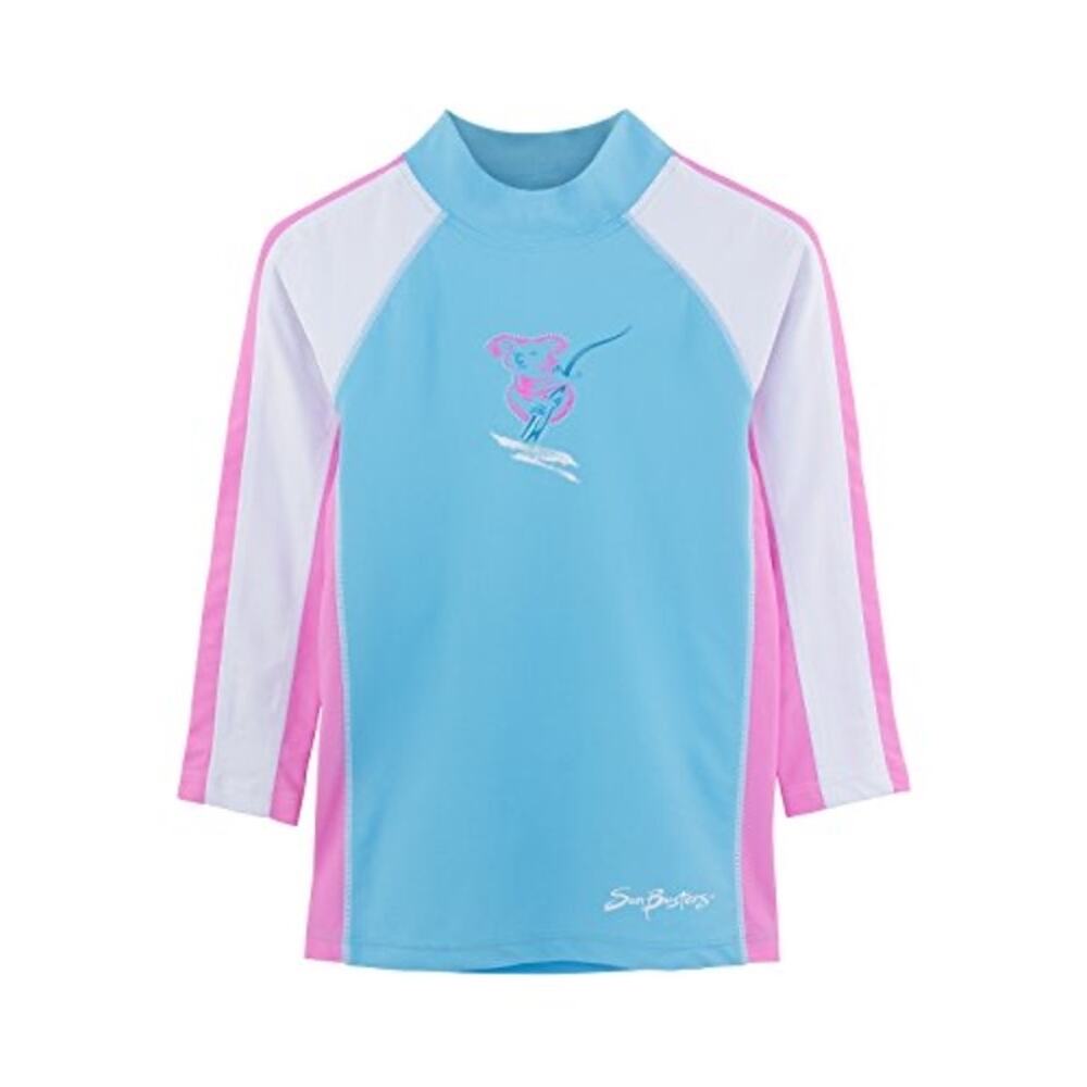 SunBusters Girls 12/18 Month Long Sleeve Rash Guard UPF 50+ Blue Mallow NWT